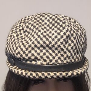 The Halle Bros Co Betmar Houndstooth Women's Hat with Leather Strap